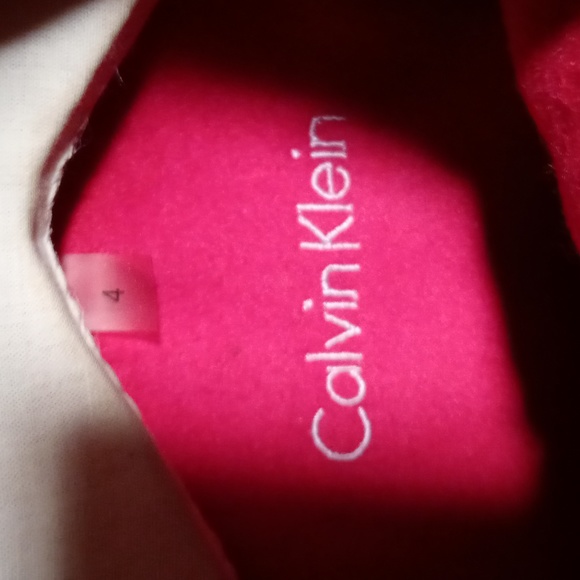 Women's Calvin Klein size 4 red toggle zip wool removable hood Winter coat S - Picture 5 of 17